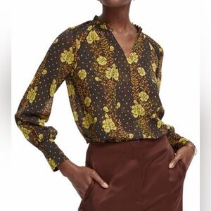 Anthropologie scotch and soda floral blouse